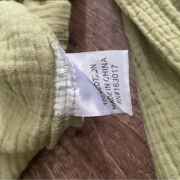 Princess Poly Sage Green Gauzy Cotton Button Down Set Size XS - Picture 8 of 11